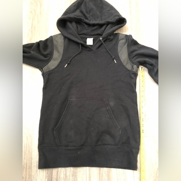Nike genuine lamb leather shoulder decor cotton hoodie black M - Picture 14 of 16